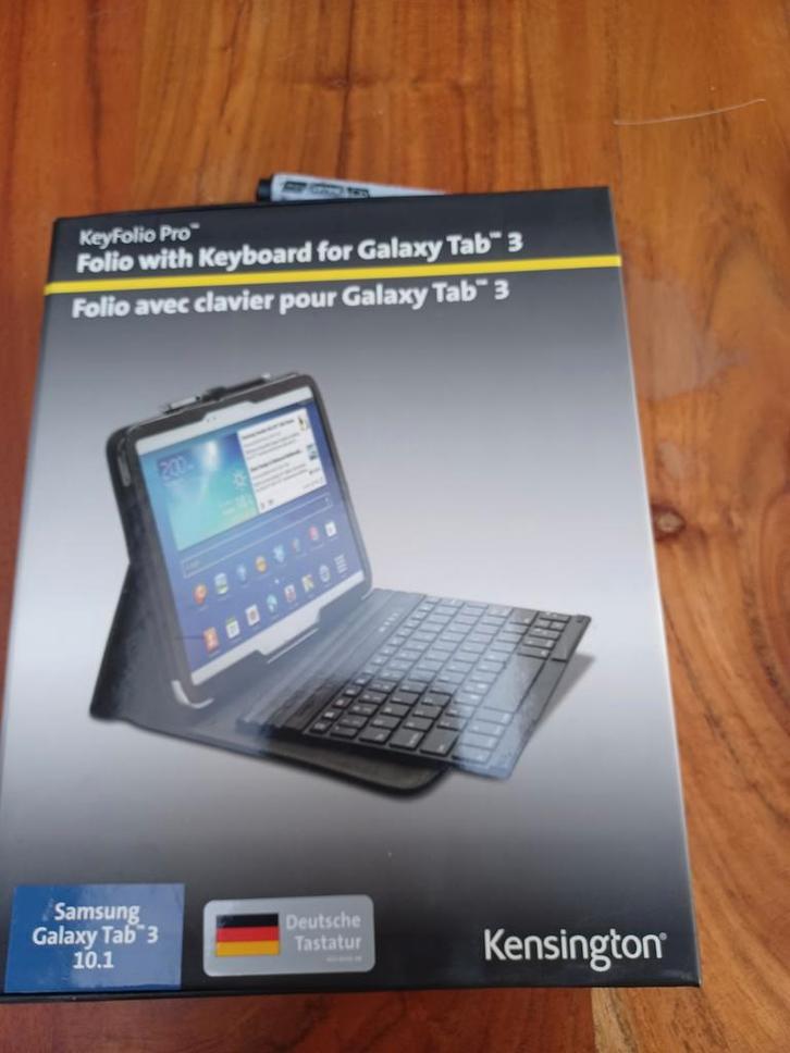 Galaxy Tab 3 Folie met Toetsenbord - Kensington, Computers en Software, Tablet-hoezen, Nieuw, Bescherming voor- en achterkant