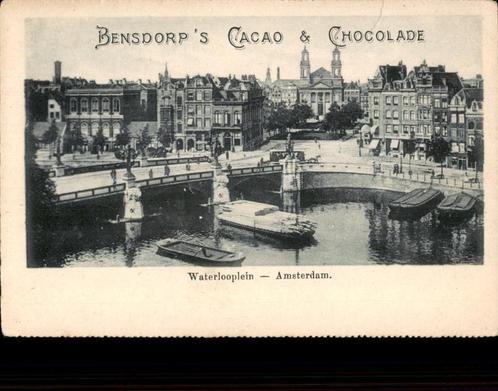 Amsterdam Waterlooplein BENSDORP´s CACAO (scheurtje boven), Verzamelen, Ansichtkaarten | Nederland, Ongelopen, Noord-Holland, Voor 1920