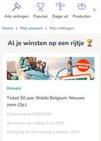 2 kaartjes Walibi Belgium, Tickets en Kaartjes, Twee personen, Kortingsbon, Pretpark