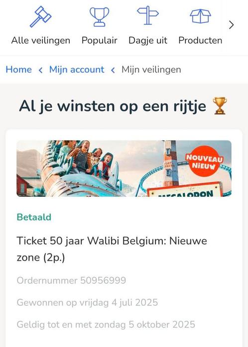 2 kaartjes Walibi Belgium, Tickets en Kaartjes, Kortingen en Cadeaubonnen, Twee personen, Pretpark, Kortingsbon
