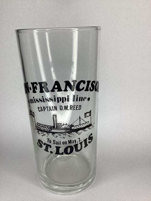 Glas van Mississippi line, Verzamelen, Glas en Borrelglaasjes, Zo goed als nieuw, Frisdrankglas, Ophalen of Verzenden