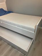 Bijna nieuw compleet eenpersoonsbed ink.matras!, Huis en Inrichting, Slaapkamer | Bedden, Ophalen, 90 cm, Eenpersoons, Wit