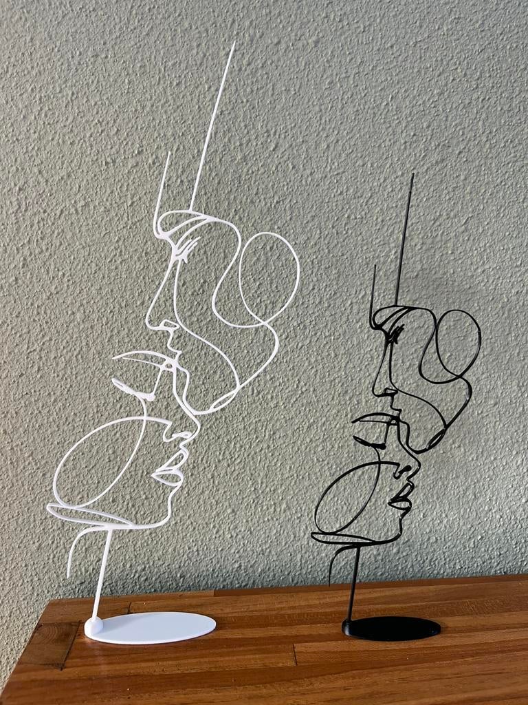 Abstract kunstobject - wit - De Kus, Ophalen of Verzenden