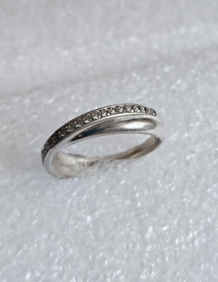 Maat 16,5 - TI SENTO zilveren (925) ring met ZIRKONIA'S, Sieraden, Tassen en Uiterlijk, Ringen, Zo goed als nieuw, Dame, Kleiner dan 17