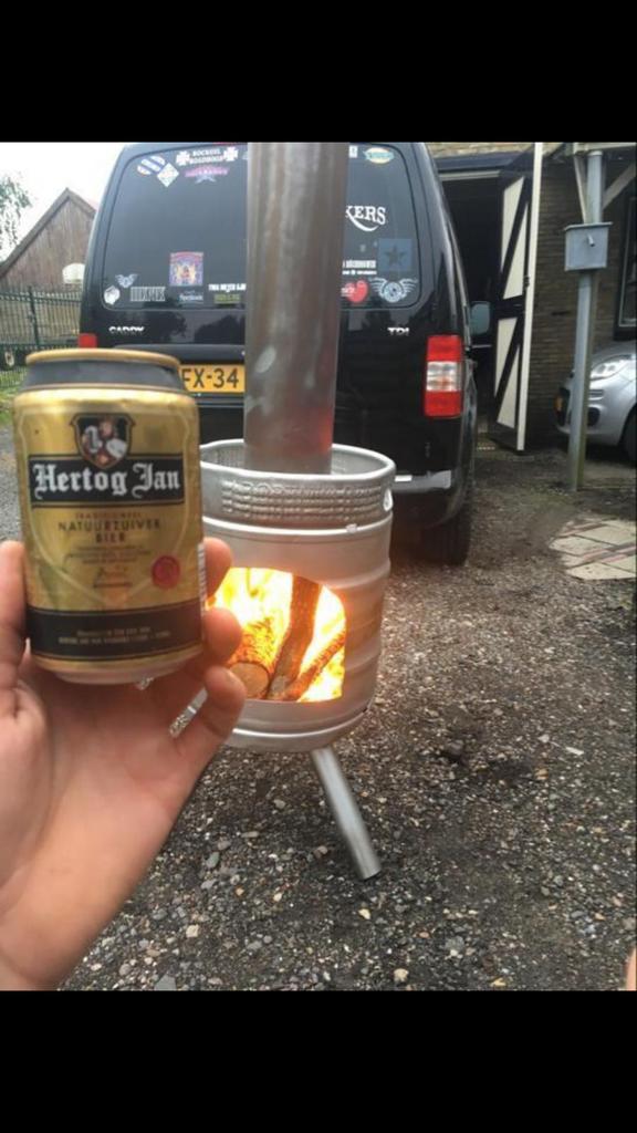 rvs bierfust tuinkachel tuinhaard terrasverwarming kachel, Tuin en Terras, Terrasverwarmers, Nieuw, Vloer, Ophalen of Verzenden