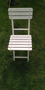 Witte houten stoel, opklapbaar, 2x, Ophalen, Gebruikt, Hout, Inklapbaar