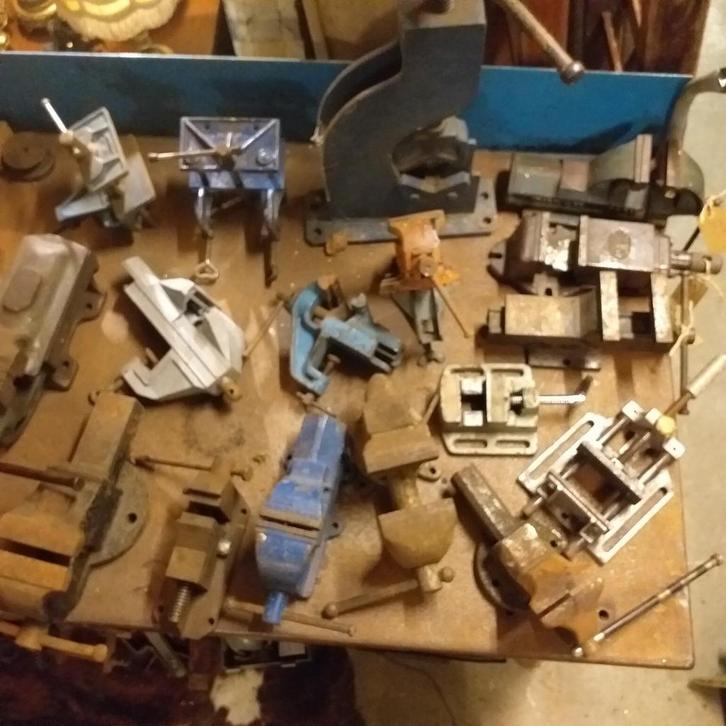 Bankschroef , boormachine klem , 20 stuks vanaf 15,- p.st, Doe-het-zelf en Verbouw, Gereedschap | Overige machines, Gebruikt, Ophalen