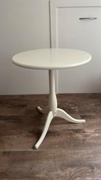 Wit bijzettafeltje, Huis en Inrichting, Tafels | Bijzettafels, Minder dan 55 cm, Rond, Zo goed als nieuw, Ophalen