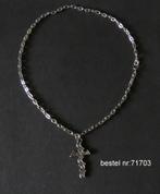 ketting met kruisje 48 cm  kruis 45x23 mm oud zilverkleur, Marktplaats@koningsieraden.nl, Overige materialen, Verstelbaar, Verzenden