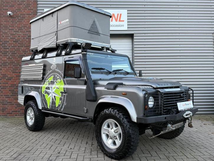 Land Rover Defender 2.4 Td4 110 E! Airco! Leder! Mini-Camper, Auto's, Land Rover, Bedrijf, Te koop, 4x4, Airconditioning, Lederen bekleding