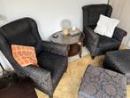 2 Dames Fauteuils + Hocker - Redelijk geprijsd!, Ophalen, Gebruikt, Stof, 75 tot 100 cm