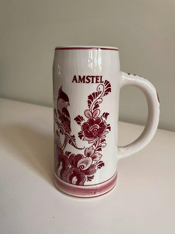 Vintage Amstel Bierpul Delfts Rood, Verzamelen, Porselein, Kristal en Bestek, Gebruikt, Overige typen, Ophalen of Verzenden