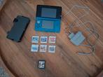 Nintendo 3DS Blauw inclusief lader, externe dock & games, Spelcomputers en Games, Met games, Blauw, Ophalen of Verzenden, 3DS