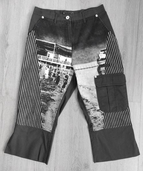S.Y.M.Ongevoerde Zwart/ witte 3/4 Zomerbroek maat 36, Kleding | Dames, Broeken en Pantalons, Zo goed als nieuw, Maat 36 (S), Overige kleuren
