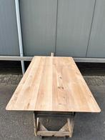 Rechthoekige eettafel 190x100x3 verjongd eiken rustiek, Ophalen, 100 tot 150 cm, Eikenhout, Rechthoekig