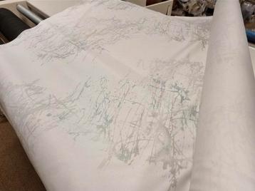 Artistieke gordijnstof. Paint , kleur aqua, AKTIE nu €10,-pm beschikbaar voor biedingen