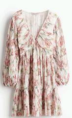 H&M jurkje maat XS roze crème gebloemd ** nieuw **, H&M, Nieuw, Ophalen of Verzenden, Roze