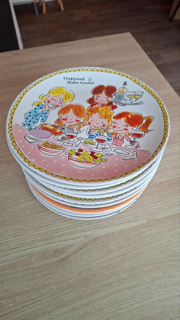 Blond servies (12 borden groot, 4 kommen, 5 borden klein), Huis en Inrichting, Keuken | Servies, Gebruikt, Bord(en), Blond Amsterdam