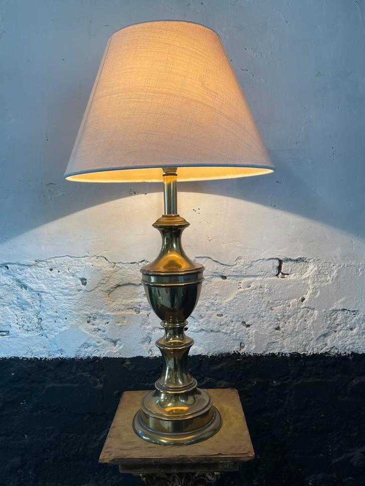 Vintage antieke massief koperen messing XL lamp Stiffel, Huis en Inrichting, Lampen | Tafellampen, Zo goed als nieuw, 50 tot 75 cm