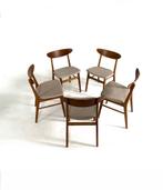 Set van 5 vintage Deense Farstrup Møbler eetkaerstoelen ‘60, Hout, Bruin, Ophalen of Verzenden, Zo goed als nieuw