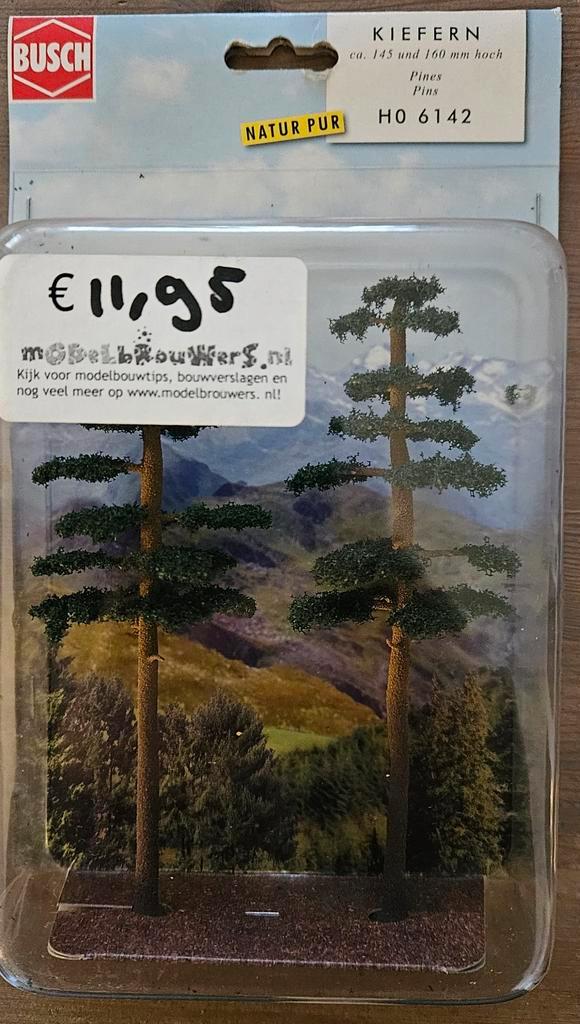 2 stuks Busch Dennebomen HO 6142, Hobby en Vrije tijd, Modeltreinen | H0, Nieuw, Natuur, Gelijkstroom of Wisselstroom, Overige merken