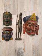 3x houten maskers, Ophalen of Verzenden