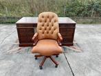 Klassieke Engelse Bureau +Hoge Chesterfield Bureau stoel, Antiek en Kunst, Ophalen