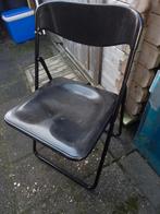 4 Klapstoelen Metaal/Kunststof - Setprijs!, Huis en Inrichting, Stoelen, Gebruikt, Zwart, Ophalen of Verzenden, Vier