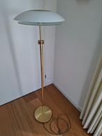 Exclusieve Holtkotter Messing vloerlamp en mat witglazen kap, Huis en Inrichting, Ophalen, Zo goed als nieuw, Messing, 100 tot 150 cm