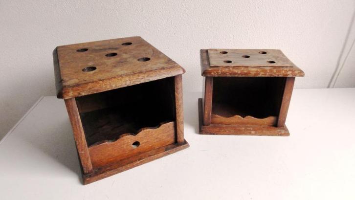 Stoven, twee antieke houten stoofjes, Antiek en Kunst, Curiosa en Brocante, Ophalen of Verzenden