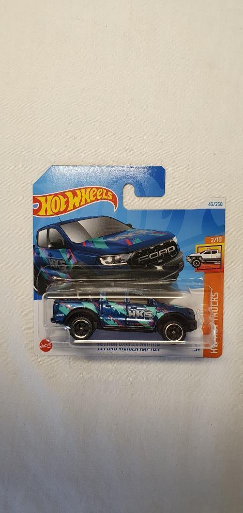 Hot Wheels 19 Ford Ranger Raptor blauw, Hobby en Vrije tijd, Modelauto's | Overige schalen, Nieuw, Auto, Ophalen of Verzenden
