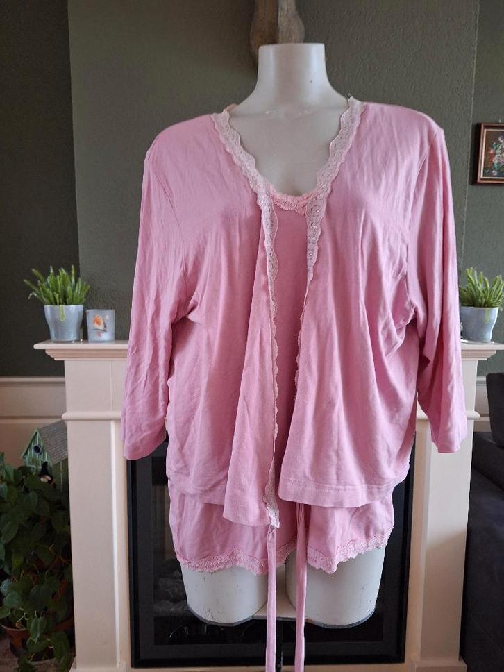 Yoek roze combi top vest M 44 top kwaliteit 2 delig, Kleding | Dames, Truien en Vesten, Gedragen, Maat 42/44 (L), Roze, Verzenden