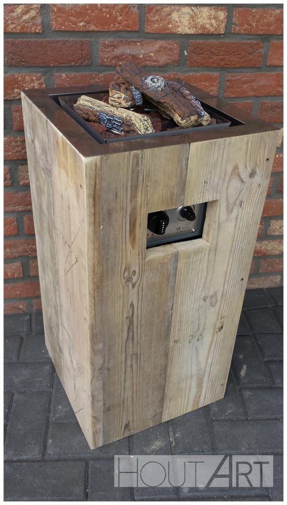 Inbouwbrander Zuil steigerhout NIEUW, Info@hout-art.nl, Nieuw, Ophalen of Verzenden, Hoeves 3 in Schijndel