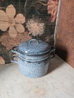 Grijs gewolkte emaille stoompan, Antiek en Kunst, Antiek | Emaille, Ophalen of Verzenden