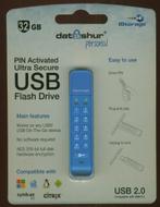 DATASHUR 32 GB PIN ACTIVATED ULTRA SECURE USB FLASH DRIVE, Computers en Software, USB Sticks, Verzenden, Nieuw