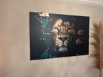 120x100cm dibond leeuw Lion ls schilderij van poster junkie, Ophalen, Zo goed als nieuw, Schilderij, 75 cm of meer