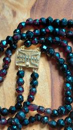 ANTIEK,verguld slot met antieke granaten kralen, Sieraden, Tassen en Uiterlijk, Antieke sieraden