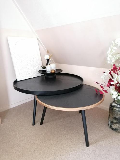 Woood bijzettafel binck, Huis en Inrichting, Tafels | Bijzettafels, Zo goed als nieuw, Rond, Minder dan 45 cm, 55 tot 75 cm, Hout