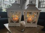 Windlichten met kaarsen + afstandsbediening, Huis en Inrichting, Woonaccessoires | Kandelaars en Kaarsen, Ophalen, 25 tot 50 cm