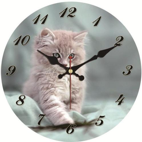 wandklok 40 cm model kitten - hoge opruimkorting !, Huis en Inrichting, Woonaccessoires | Klokken, Nieuw, Wandklok, Ophalen of Verzenden