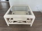 Salontafel wit gelakt hout met uitneembaar dienblad, Ophalen, Gebruikt, 100 tot 150 cm, 50 tot 100 cm