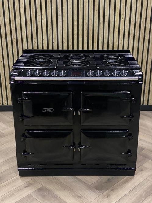 Prachtig Fornuis AGA Six Four Zwart 4 Ovens!, Witgoed en Apparatuur, Fornuizen, Gas, 5 kookzones of meer, Grill, Ophalen of Verzenden