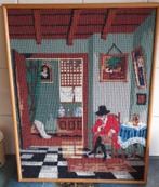 Wanddecoratie geborduurd schilderij..., Ophalen of Verzenden, Zo goed als nieuw