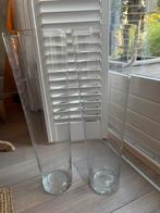 Vazen glas twee stuks 70 cm hoog 20 cm breed, Huis en Inrichting, Woonaccessoires | Vazen, Overige kleuren, 50 tot 75 cm, Ophalen of Verzenden
