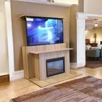 TV Lift Kast Latta, met geïntrigeerde sfeerhaard!, Huis en Inrichting, Ophalen of Verzenden, Nieuw, Kersenhout