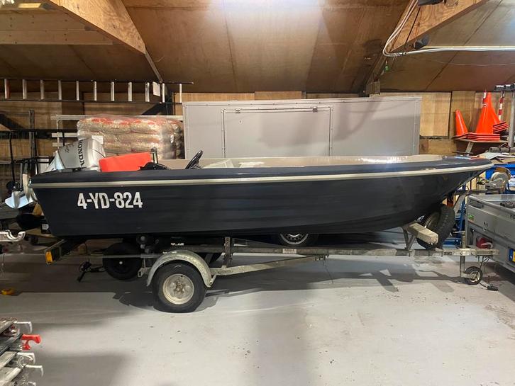 Terhi 430R met Honda 30pk 4-Takt, Watersport en Boten, Vis- en Consoleboten, Gebruikt, 30 tot 50 pk, 3 tot 6 meter, Benzine, Buitenboordmotor