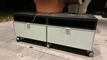 IKEA Besta TV Meubel - Donkerbruin met Wielen - afbeelding 1