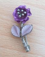 Broche bloem paars, Overige materialen, 4 tot 7 cm, Paars, Nieuw