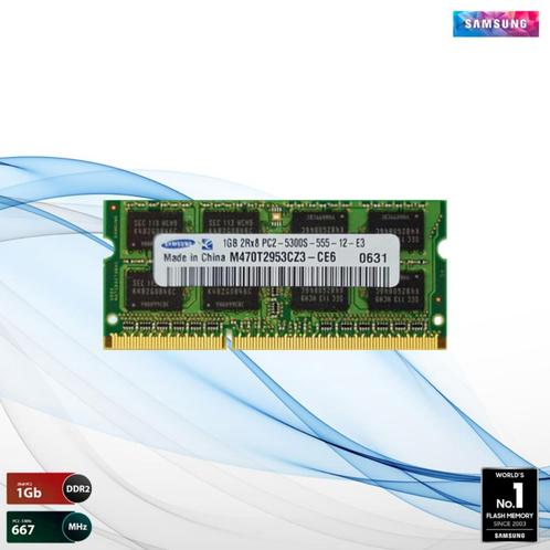 Samsung DDR2 SO-DIMM 1GB -667Mhz – Laptop RAM, Computers en Software, RAM geheugen, Zo goed als nieuw, Laptop, 1 GB of minder
