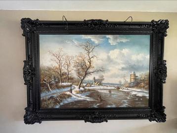 Groot Landschap Schilderij. 222 cm Breed X 162 cm Hoog. beschikbaar voor biedingen